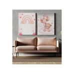 Mgi Design Kanvas Tablo Çocuk Bebek Odası Dekorasyon, 50x70 cm, 2 Parça, Çerçevesiz, Modern Tema