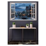 Mgi Design Kanvas Tablo Salon Dekoru, İstanbul Pencere Manzarası Temalı, 50x35 cm, Yatay, HD Dijital Baskı Duvar Dekorasyonu