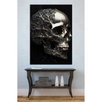 Mgi Design Lüks Gotik Altın ve Ağaç Motifli Kurukafa Kanvas Tablo, 80x120 cm, Erkek Odası Salon Dekorasyonu
