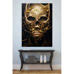 Mgi Design Lüks Gotik Sanat Altın Parçalı Kurukafa Kanvas Tablo, Erkek Odası Salon Dekorasyonu, 50x70 cm