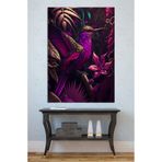 Mgi Design Mor Kolibri Kanvas Tablo, Bohem Dekorasyon, Yatak Odası, 50x70 cm, Çok Renkli