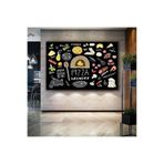 Mgi Design Pizza Menü Kanvas Tablo, Mutfak Restoran Cafe Dekorasyon, 35x50 cm, Çok Renkli, HD Baskı