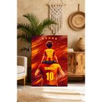 Mgi Design Sarı Kırmızı Kişiye Özel Taraftar Baba Oğul Kanvas Tablo, 70x100 cm, Çok Renkli