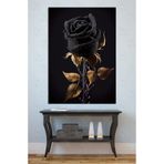 Mgi Design Siyah Altın Gül Kanvas Tablo, Salon Yatak Odası Duvar Süsü, 70x100 cm