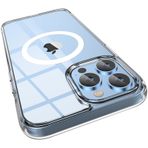 Mgnaooi iPhone 15 Pro Kılıf için Manyetik Kılıf [MIL-Grade Düşme Test Edilmiştir ve MagSafe ile Uyumlu] Şeffaf Mat Arka, Çizilmez, Darbeye Dayanıklı Telefon Kılıfı 15 Pro 6,1 İnç İçin, Şeffaf