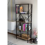 Mgr Office 150 Cm Dekoratif 5 Raflı Kitaplık Çok Amaçlı Raf Mutfak Rafı Metal Kitaplık ATLANTİK ÇAM