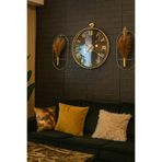 Mgs DUVAR SAATİ mobilya TİNATTİ GOLD ROMA BRONZ AYNALI SET ÇİÇEKLİK not: pampaslar dahil değildir