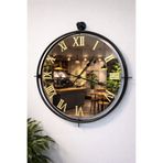 Mgs DUVAR SAATİ - TİNATTİ BLACK ROMA GOLD RAKAM BRONZ AYNALI DUVAR SAATİ