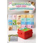 M&H 2 Katlı Beslenme Seti: 1 Adet Yemek Kabı + 9 Adet Kağıt Mendil + 8 Adet Islak Mendil - Kırmızı