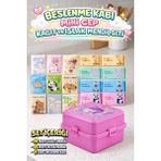 M&H 2 Katlı Beslenme Seti: 1 Adet Yemek Kabı + 9 Adet Kağıt Mendil + 8 Adet Islak Mendil - Pembe