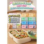 M&H 3 Bölmeli Beslenme Seti: 1 Adet Yemek Kabı, 9 Adet Kağıt Mendil ve 8 Adet Islak Mendil - Yeşil