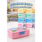 M&H Beslenme Set: 1 Adet Beslenme Kabı ve 8 Adet Islak Mendil - Pembe