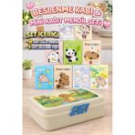 M&H Beslenme Set: 1 Adet Beslenme Kabı ve 9 Adet Kağıt Mendil - Bej