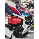 Mh Çene Açılır Kask White Sticker Beyaz - Mavi - Kırmızı