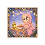 M&H Coloring Ramadan Girl - 21x21 cm Boyama Kitabı, Çocuk ve Yetişkinler için