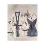 MH Moony Homewears 2'li Grilla Gri Gecelik Sabahlık Seti