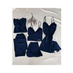 MH Moony Homewears Kutulu 5'li Lavicert Valide Saten Pijama Gecelik Sabahlık Çeyiz Seti