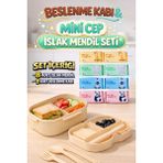 M&H Premium Beslenme Seti: 1 Adet Beslenme Kabı ve 8 Adet Islak Mendil - Taş