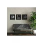 M&H Quality 4545511511000 Siyah Beyaz İslami Hat Sanatı 3’Lü Mdf Tablo Seti – Allah (C.c.) & Muhammed (S.a.v.) Yazılı