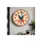 M&H Quality 4654871547812105451 Kelebek Desenli Dekoratif Türkçe Rakamlı Uv Baskılı Duvar Saati (Sessiz) Akar Mekanizma Metal Akrep