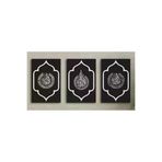 M&H Quality 545415411515100 Siyah Beyaz İslami Hat 3’Lü Mdf Duvar Tablosu – Minimal Dekoratif Set
