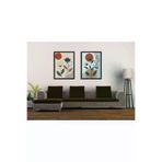 M&H Quality 5465546500s2122 Toprak Tonları Bohem Çiçek 2'li Mdf Tablo Seti | Modern Çizgisel Sanat | Delmeden Kolay Montaj
