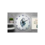 M&H Quality 566546815151500 Dekoratif Buzdağ Desenli 3D Uv Baskılı Duvar Saati (Sessiz) Akar Mekanizma Metal Akrep Yelkovan