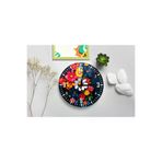 M&H Quality 5848481818005 Dramatik Canlı Çiçek Buketi Baskılı Sessiz Duvar Saati 40 Cm