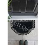 M&H Quality 585874532 Siyah Yarım Ay Modeli Welcome Yazlı Kapı Önü Paspası