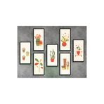 M&H Quality 87498465100 Modern Bohem Botanik 7’Li Tablo Seti – 20X10 Cm (Krem, Yeşil, Turuncu Tonlar)