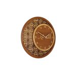 M&H Quality Ahşap Ve Aynalı Allah-muhammed Motifli Duvar Saati (sessiz Saat) 9111141416