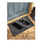 M&H Quality Çiçekli Modeli Welcome Yazlı Kapı Önü Paspası Gri Rengi 785874478