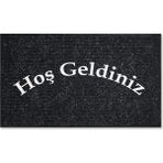 M&H Quality Dekoratif Nem Alıcı Toz Alıcı Siyah Kapı Önü Paspası Iç ve Dış Kapı Paspası Halı Paspas Lux - Siyah - Bej - 45 x 70 cm