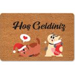 M&H Quality Dijital Baskılı Kapı Önü Paspas Hoşgeldiniz Yazılı Desenli Çok Amaçlı Iç Ve Dış Kapı Önü Paspas I Mutfak Ve Lavabo Uygundur - Açık Gri - 45 x 70 cm