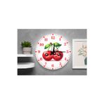M&H Quality Kiraz Desenli Duvar Saati – Çocuk Odası Dekoratif Sessiz Mekanizma 40 Cm