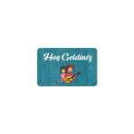 M&H Quality(149) Dijital baskılı Hoş geldiniz yazılı çiçek desenli kapı önü paspası iç ve dış için yıkanabilir Kaymaz Gri 45 x 70
