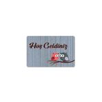 M&H Quality(183) Dijital Baskılı kapı önü paspas Hoşgeldiniz Yazılı Çiçek Desen ve kedi Iç ve Dış Kapı Yıkanabilir yeşil 45 x 70