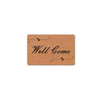M&H Quality(296) dijital baskılı kapı önü paspas Welcome Yazlı (Hoş geldiniz) yazılı yıkanabilir nem alıcı koyu bej 45 x 70