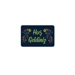 M&H Quality(323) hoş geldiniz yazılır Dekoratif Dış Kapı Önü ve Iç Mekan Paspası yıkanabilir Lacivert 45 x 70