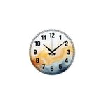 M&H Quality(455) Çiçek desenli Dekoratif Türkçe Rakamlı UV Baskılı Duvar Saati (Sessiz) Akar Mekanizma Metal Akrep Sarı 40 x 40