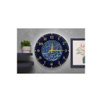 M&H Quality(468) Modern İslami Desenli Sessiz Duvar Saati – Şık ve Dekoratif Tasarım Lacivert 40 x 40