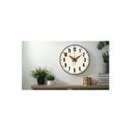 M&H Quality(472) Dekoratif Türkçe Rakamlı UV Baskılı Duvar Saati (Sessiz) Akar Mekanizma Metal Akrep Yelkovan Ekru 40 x 40