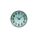 M&H Quality(473) Dekoratif Türkçe Rakamlı UV Baskılı Duvar Saati (Sessiz) Akar Mekanizma Metal Akrep Yelkovan Yeşil 40 x 40