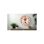 M&H Quality(479) Dekoratif Türkçe Rakamlı UV Baskılı Duvar Saati (Sessiz) Akar Mekanizma Metal Akrep Yelkovan Turuncu 40 x 40