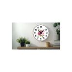 M&H Quality(487) y Dekoratif Türkçe Rakamlı UV Baskılı Duvar Saati (Sessiz) Akar Mekanizma Metal Akrep Yelkovan Pembe 40 x 40