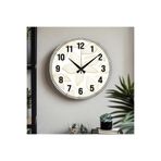 M&H Quality(488) y Dekoratif Türkçe Rakamlı UV Baskılı Duvar Saati (Sessiz) Akar Mekanizma Metal Akrep Yelkovan Bej 40 x 40