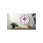 M&H Quality(489) y Dekoratif Türkçe Rakamlı UV Baskılı Duvar Saati (Sessiz) Akar Mekanizma Metal Akrep Yelkovan Bordo 40 x 40