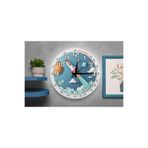 M&H Quality(516) Uzay ve Roket Temalı Sessiz Mekanizma Duvar Saati – Çocuk Odası Dekoratif Mavi 40 x 40