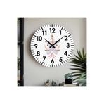 M&H Quality(525) Çiçek desenli Dekoratif Türkçe Rakamlı UV Baskılı Duvar Saati (Sessiz) Akar Mekanizma Metal Akrep Mavi 40 x 40