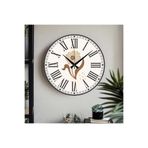 M&H Quality(527) Çiçek desenli Dekoratif Türkçe Rakamlı UV Baskılı Duvar Saati (Sessiz) Akar Mekanizma Metal Akrep Bej 40 x 40